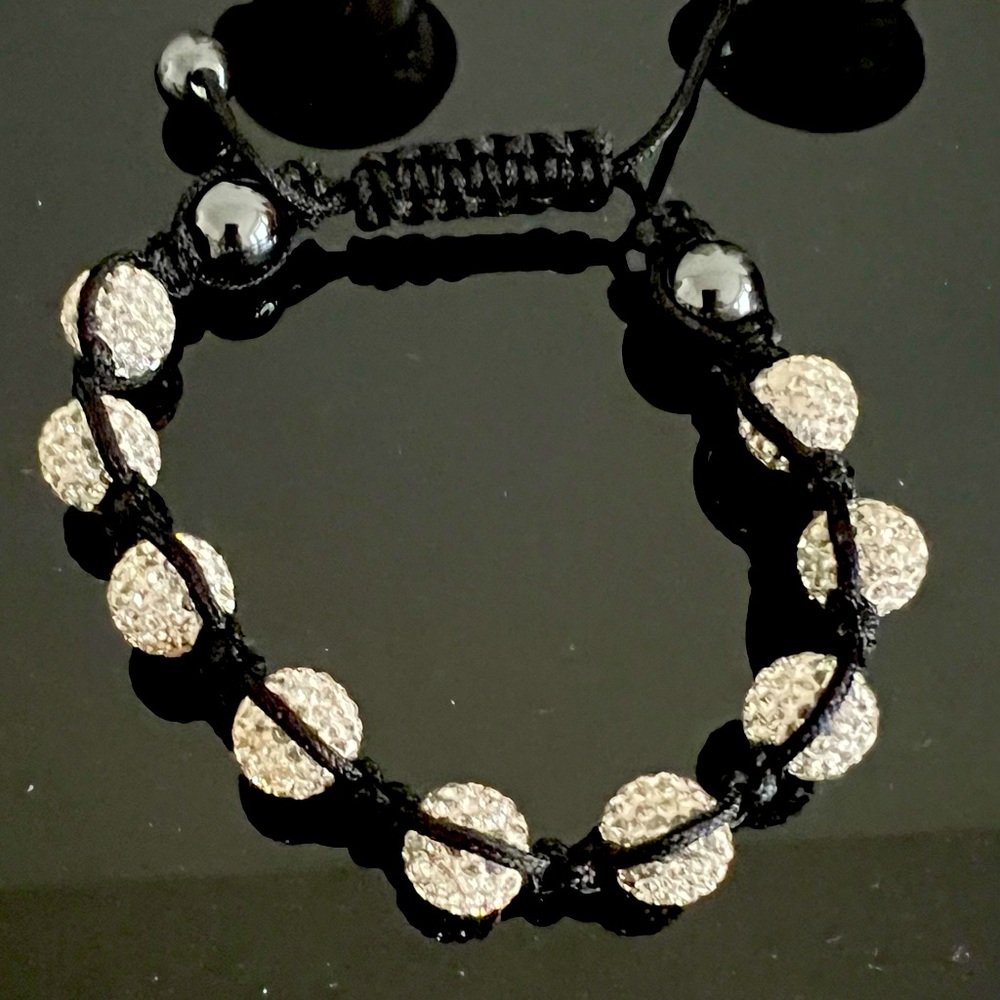 NEW Black and silver Swarovski crystal bracelet